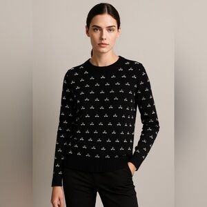 Navy Blue Sweater with White Pattern